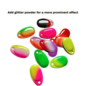 Cucharas de metal liso de cobre y níquel de 25 mm y 1 g, palas giratorias para pesca, accesorios impresos para señuelos duros DIY, herramienta de pesca y manualidades. - Product Image 5