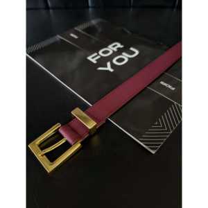 Cinturón de Cuero Genuino para Mujer Fiori, Hebilla Cuadrada de Color Sólido, Hebilla de Pin, Accesorio de Moda Duradero - Product Image 3