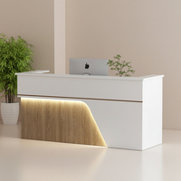Comptoir de réception commercial moderne en bois MDF, table de caisse pour entreprise, magasin, salle de sport, école, bar, boutique de vêtements, salon de beauté, hôpital