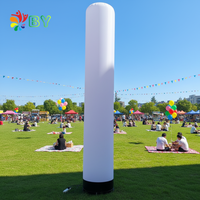 Décoration de fête de carnaval pas chère, modèle de corne gonflable avec lumière, colonnes LED gonflables artistiques personnalisées pour la scène