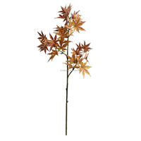 Nouvelle branche d'érable japonais en soie imprimée en 3D, 85 cm, rouge automnal poussiéreux et jaune, écologique, pour la décoration intérieure, mariages et Noël