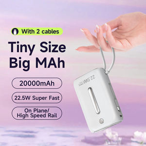 Iphone 15 için hızlı şarj 20000mah güç bankası dahili kablo kademeli renkler taşınabilir şarj güç bankası - Product Image 2