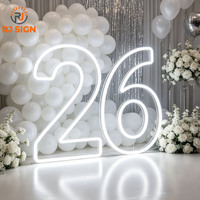 Lettres et chiffres géants lumineux RGB néon de 3, 4 et 5 pieds, contrôle sans fil par application, pour la décoration de fêtes de demande en mariage, d'anniversaire de mariage et autres événements.