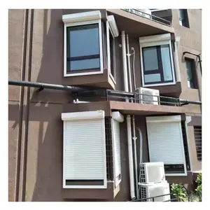 窗户卷帘、电控铝板条卷起窗户、焊接窗户安全格栅