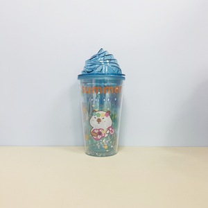 Kapibala 450ml Double Walled Plastic Straw Cup With Ice Cream Lid Cartoon Design Party Use - Product Image 2