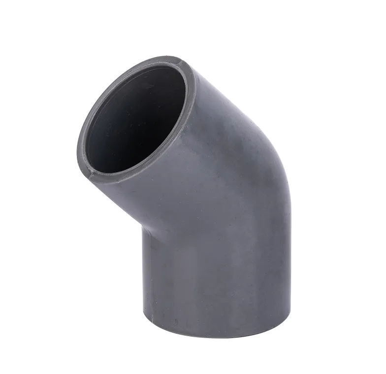 PVC All Sizes Of grey Water Supply DIN Standard Pn10 UPVC 45 Degree Elbow Made in china