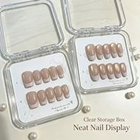 Faux ongles en acrylique Alec Pink français à presser avec colle pour usage quotidien, banquets et trajets domicile-travail