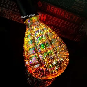 Modern Edison Art LED Night Light 3D Fuegos artificiales E27 Tornillo Colorido Deslumbrante Dormitorio Fábrica Venta al por mayor Batería enchufable Creativo - Product Image 4