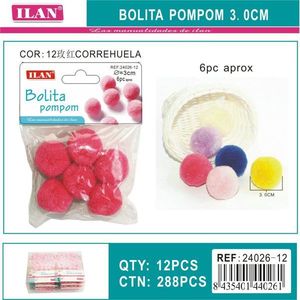 Pompon in Lana Fucsia 3.0Cm per Decorazioni Artigianali - Product Image 1