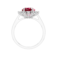 Cincin Ruby Merah Alami 5 Ct Potongan Oval Solitaire Perak Sterling untuk Pesta Pernikahan Wanita Perhiasan Berkualitas Produsen Grosir
