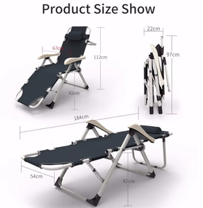 Chaises pliantes portables confortables inclinables à <span class=keywords><strong>angle</strong></span> réglable multifonctionnel de nouveau style avec tapis - Product Image 3