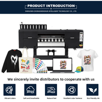 Printer Transfer Film Langsung ke Kain ZONSON Otomatis DTF Ink Garansi 1 Tahun CMYKW 5 Warna A3 untuk Pencetakan Kaos