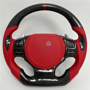 Volante de Fibra de Carbono y Cuero Perforado Rojo Oscuro Personalizado para Lexus <span class=keywords><strong>GS</strong></span> Gsf Is250 Is <span class=keywords><strong>300</strong></span> Nx Ct200 - Product Image 1