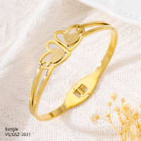 Bracelets et Joncs Géométriques en Acier Inoxydable Classique Plaqué Or 18K PVD, Écologiques, Meilleures Ventes B2B en Gros