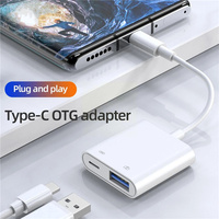 Adaptor OTG Tipe C/8pin PD QC3.0 Konverter Kabel Pengisi Daya Cepat Adaptor Tipe C ke USB untuk Xiaomi 10 Huawei