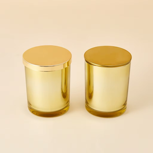 Tarro de vela de vidrio iridiscente galvanizado OEM de 7oz, <span class=keywords><strong>precio</strong></span> directo de fábrica a granel, decoración del hogar - Product Image 6