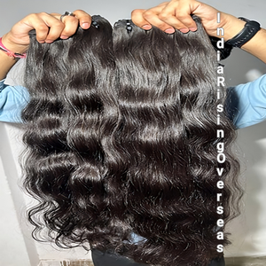 Extensiones de Cabello Humano Indio Remy de Grado Natural, Ondulado, Cutículas Alineadas, Sin Enredos, Trama Doble a Máquina - Product Image 1