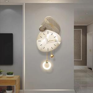 Pittura acrilica a LED orologio luminoso <span class=keywords><strong>Design</strong></span> creativo Art Deco <span class=keywords><strong>soggiorno</strong></span> decorazione della parete natura morta sfondo appeso pittura - Product Image 4