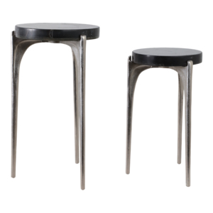 Tavolino Moderno Rotondo in Quarzo, Piccolo Tavolo Laterale per Camera da Letto e Soggiorno, Comodino Elegante, Elemento Decorativo per la Casa - Product Image 3