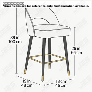 Taburete de Bar de madera de diseño moderno con asiento de cuero PU para el hogar, Bar, Hotel, restaurante, cafetería, mostrador y asiento de isla de <span class=keywords><strong>cocina</strong></span> - Product Image 2