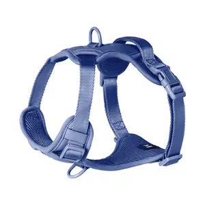 Set tali dan kekang kerah anjing dapat diatur mewah Logo kustom pabrikan PVC tanpa Set tali kekang anjing dengan tempat tas kotoran