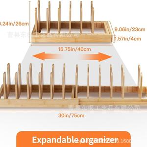 Wooden Extendable Kitchen Countertop Dish <b>Rack</b> With Drainer Multi Function Storage Organizer For Pans Lids <b>Plates</b> - Product Image 4