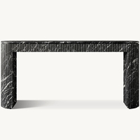 Table console de salon en travertin de style rétro Wabi-Sabi, design personnalisé KUMUSI, pour villa et hôtel