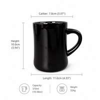 Mug rétro de style diner 310 ml avec logo personnalisé OEM, vente en gros, souvenir de Paris, tasse à café en céramique, mug robuste à étiquette privée