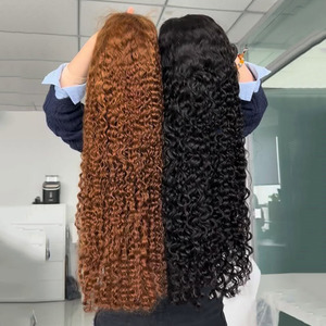 <span class=keywords><strong>Parrucca</strong></span> in Capelli Umani Ricci Birmani Grezzi con Frontale in Pizzo Completo, 40 Pollici, Onde Profonde Sciolte, HD, <span class=keywords><strong>Lunga</strong></span>, per Donne Nere - Product Image 3