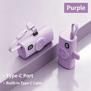 Batería <span class=keywords><strong>Externa</strong></span> Magnética Inalámbrica de Bolsillo 2026 con Cable Integrado y Entrada Tipo-C, Mini Power Bank de Plástico para Móviles - Product Image 4