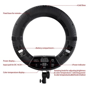 Anillo de Luz Fotográfico y de <span class=keywords><strong>Video</strong></span> FD-480II de Alta Calidad de 96W con Trípode y Soporte para Teléfono - Product Image 5