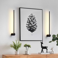 Minimalista Oro Negro lujo linealidad Sconce lámpara TV Fondo pared LED mesita de noche lámpara de pared interior recargable luz de pared