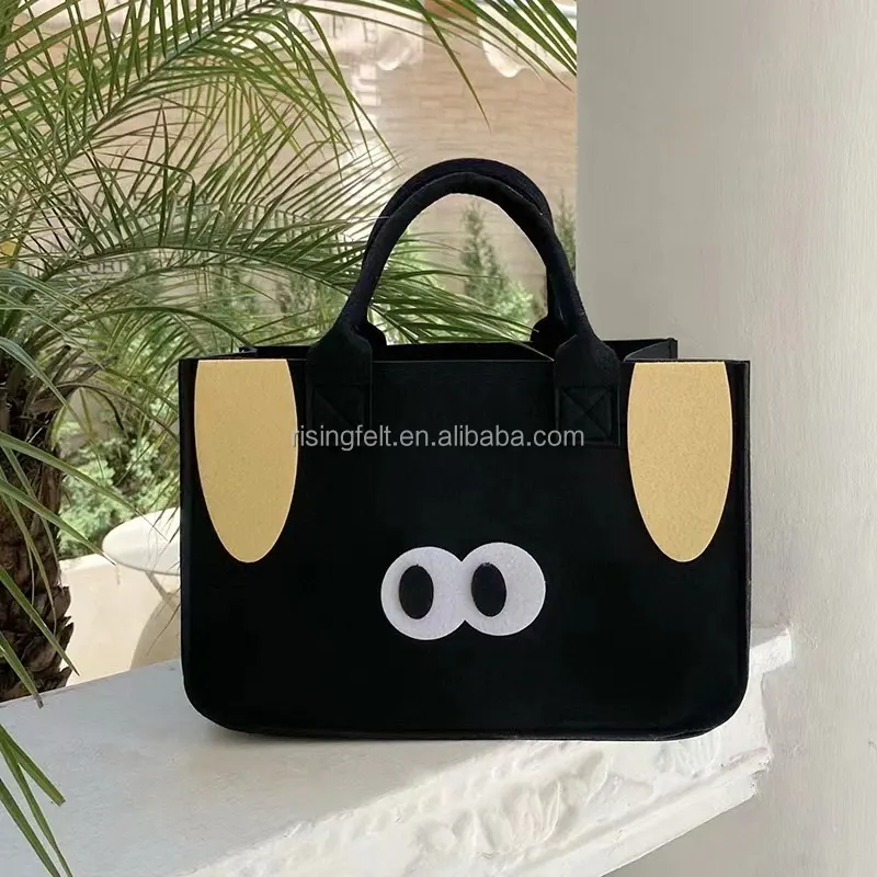 Tas belanja bahan kustom untuk hadiah Oem Odm pabrik tas Tote wanita besar tas belanja kain wol