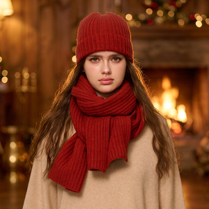 Gorro y Bufanda de Cachemira Tejida Unisex Personalizados OEM, Accesorios de Moda Cálidos para Otoño e Invierno, Personalización de Fábrica - Product Image 1