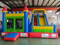Château Gonflable Rebondissant en Promotion - Prix Usine - Combo Maison de Jeu en PVC pour Carnavals