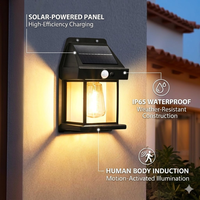 Lampe Murale LED Solaire Rétro avec Détecteur de Mouvement, Portée 8M, Éclairage Extérieur de Jardin, Direct Fabricant