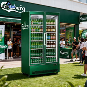 Frigorifero per Bevande a 2 Porte, 1241L, <span class=keywords><strong>Verde</strong></span>, Vetrina Refrigerata per Esposizione Bevande - Product Image 1