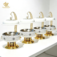 Plat de service de luxe 8L Gold Circle avec style four suspendu