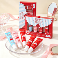 Ensemble de gloss à lèvres magique SIYIPING Cherry, 4 couleurs, gloss à lèvres liquide hydratant, boîte cadeau mignonne pour la vente en gros
