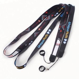 Factory Customized PVC Silicone Satin Lanyards with Custom Design Logo Color Printing Neck Straps Rubber Ring Polyester Material - Product Image 1