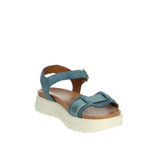 Sandalo basso da donna Geox D45SZA 022NF Avio Blue con tacco piatto per l'estate - Product Image 5