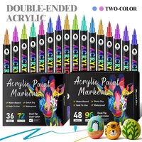 Marqueurs de peinture acrylique à double pointe professionnels, 168 couleurs, à base d'eau, imperméables, permanents, effaçables, certifiés CE, pour la peinture sur roche