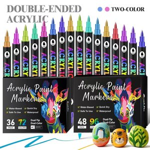 Marcadores de Pintura Acrílica a Base de Agua de Doble Punta, <span class=keywords><strong>168</strong></span> Colores, Profesionales, Resistentes al Agua, Permanentes, Borrables, Certificados por la <span class=keywords><strong>CE</strong></span>, para Pintar Rocas - Product Image 2
