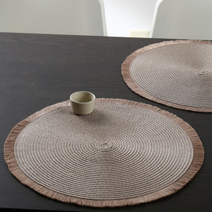 Napperons tissés pour Tables à manger, ensembles <span class=keywords><strong>de</strong></span> tapis ronds en lin et <span class=keywords><strong>macramé</strong></span> - Product Image 4