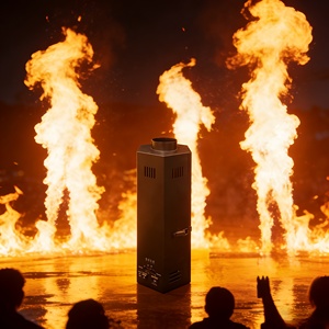 उच्च गुणवत्ता वाले लौह dmx512 5-चैनल हेक्सागोनल लौ मशीन 300w एसी 110-220v चरण पाइरोटेक्निक प्रदर्शन के लिए - Product Image 1