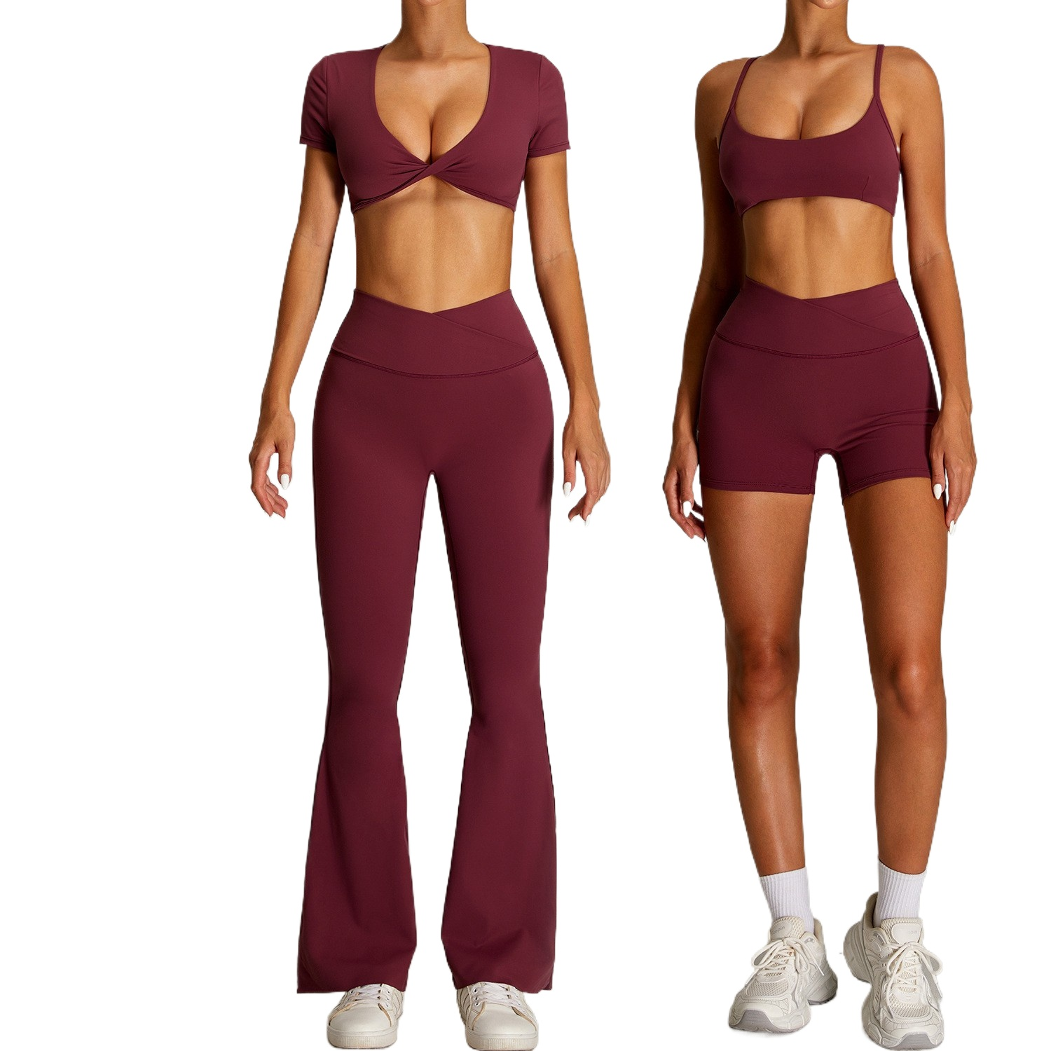 Cross High Waist Sports Suit Women's Thin Tight Quick-drying Fitness Clothing Outdoor Running Fitness High-intensity Yoga set