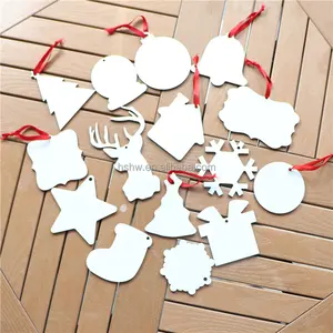 MDFSUB ornamen manusia salju natal kosong 3mm MDF sisi ganda kosong ornamen sublimasi natal