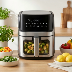 Freidora de Aire <span class=keywords><strong>El</strong></span>éctrica Multifuncional de 6.5L con Pantalla LED Táctil, Acero Inoxidable, Antiadherente, Sin Aceite, Ventana Visible, para <span class=keywords><strong>el</strong></span> Hogar - Product Image 6