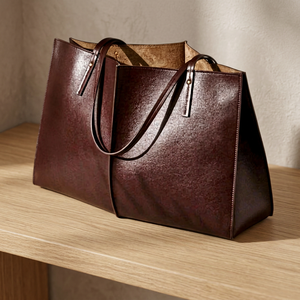 Brown Color Luxury Handmade Genuine Leather BS INTERNATIONAL Women's Fashionable Shopping Handbags Custom Branded Zipper Closure - Product Image 6