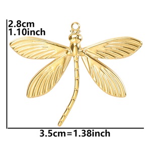 Collar con Colgante de Libélula de Acero Inoxidable, Chapado en <span class=keywords><strong>Oro</strong></span> de 18K al Vacío, Joyería de Moda para Uso Diario, Venta al Por Mayor - Product Image 6